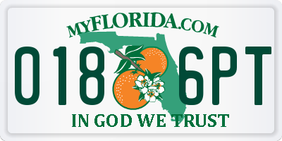 FL license plate 0186PT