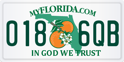 FL license plate 0186QB