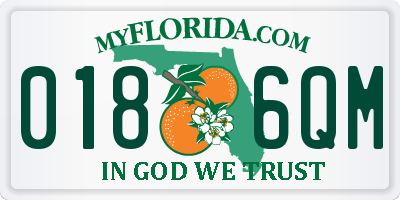 FL license plate 0186QM