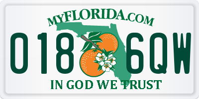 FL license plate 0186QW