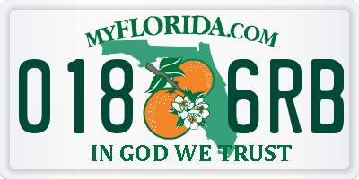 FL license plate 0186RB