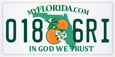 FL license plate 0186RI