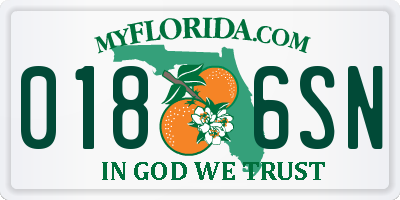 FL license plate 0186SN
