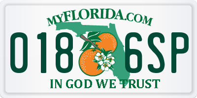 FL license plate 0186SP
