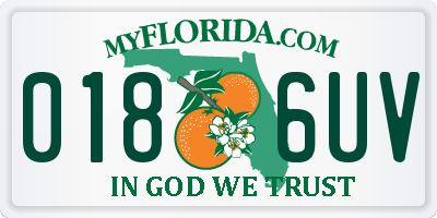 FL license plate 0186UV
