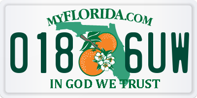 FL license plate 0186UW