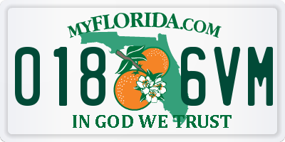 FL license plate 0186VM