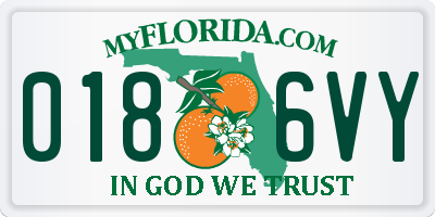 FL license plate 0186VY