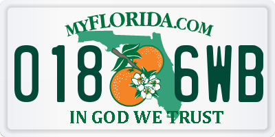 FL license plate 0186WB