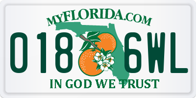 FL license plate 0186WL