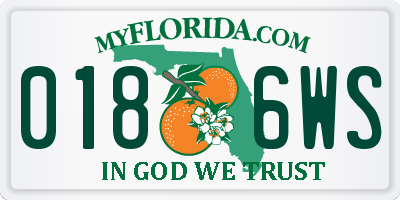FL license plate 0186WS