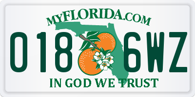 FL license plate 0186WZ