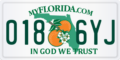 FL license plate 0186YJ