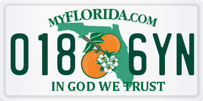 FL license plate 0186YN