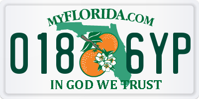 FL license plate 0186YP