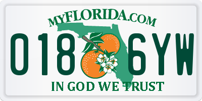 FL license plate 0186YW