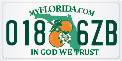 FL license plate 0186ZB