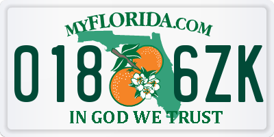 FL license plate 0186ZK