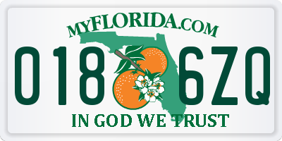FL license plate 0186ZQ