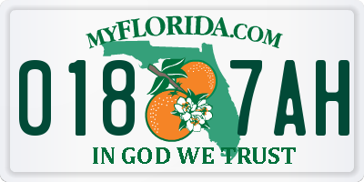 FL license plate 0187AH