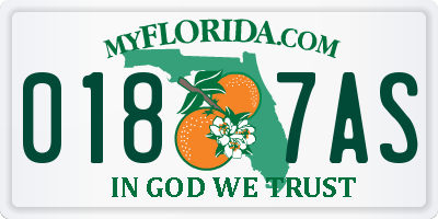 FL license plate 0187AS