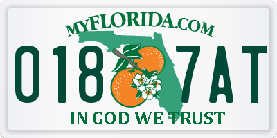 FL license plate 0187AT