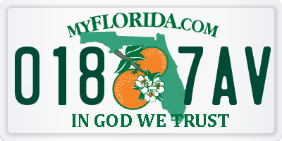 FL license plate 0187AV