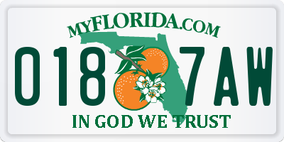 FL license plate 0187AW