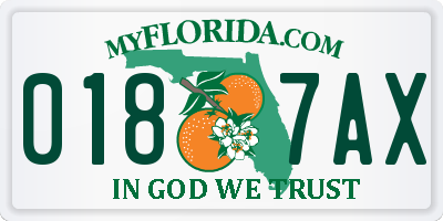 FL license plate 0187AX
