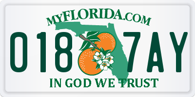 FL license plate 0187AY