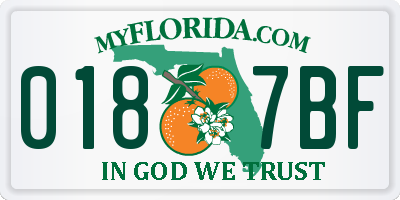 FL license plate 0187BF