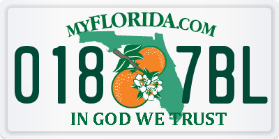 FL license plate 0187BL