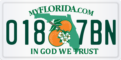 FL license plate 0187BN