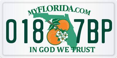 FL license plate 0187BP