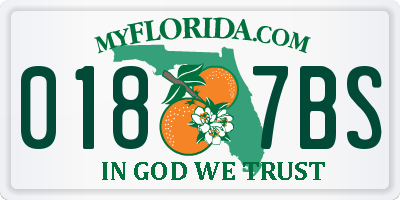 FL license plate 0187BS