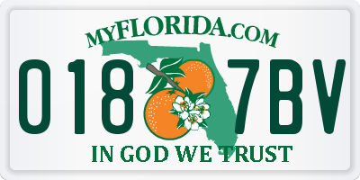 FL license plate 0187BV