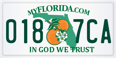 FL license plate 0187CA