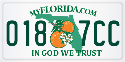 FL license plate 0187CC