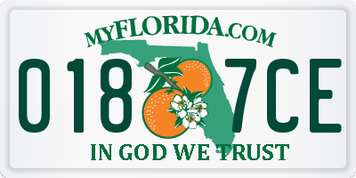 FL license plate 0187CE
