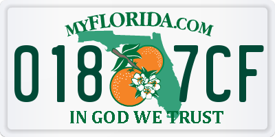FL license plate 0187CF