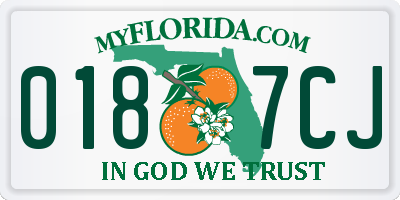 FL license plate 0187CJ