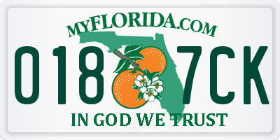 FL license plate 0187CK