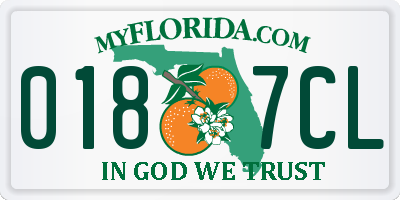 FL license plate 0187CL