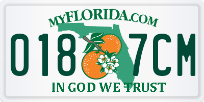 FL license plate 0187CM