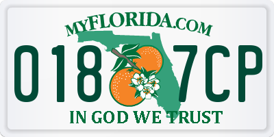 FL license plate 0187CP