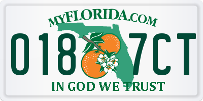 FL license plate 0187CT