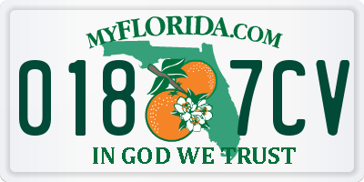 FL license plate 0187CV