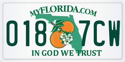 FL license plate 0187CW