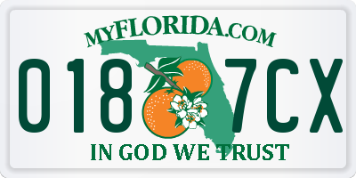 FL license plate 0187CX