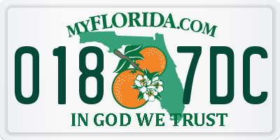 FL license plate 0187DC